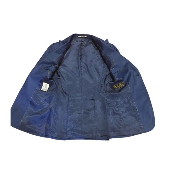 Connaisseur Paris Blue Vest Jacket Blazer Mens 32 Lana Merino Super Wool 170s - Picture 5 of 16